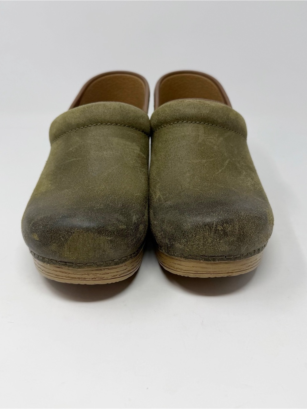 Dansko Pro Clog Green Burnished Nubuck Nursing Clog Shoes - Picture 5 of 12